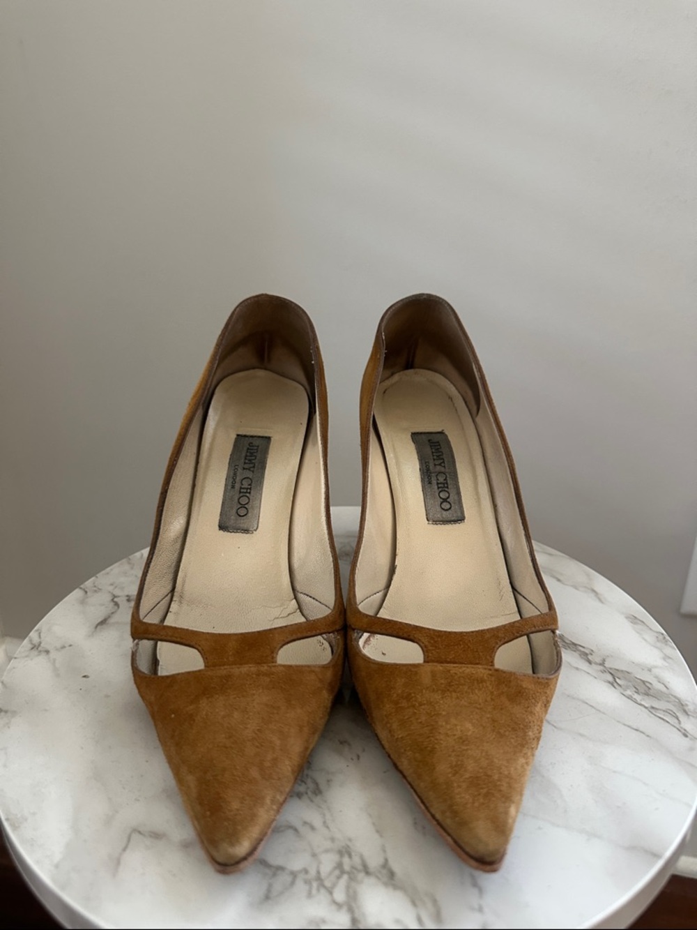Jimmy Choo Brown Suede Pointed Toe Pumps